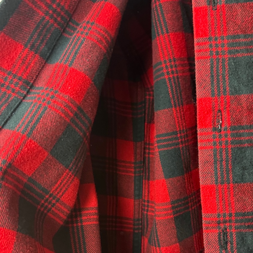 Vintage Polo Jeans Company Red and Black Plaid Men's Shirt - Picture 7 of 13